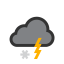 Moderate or heavy snow in area with thunder