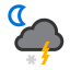 Patchy light snow in area with thunder